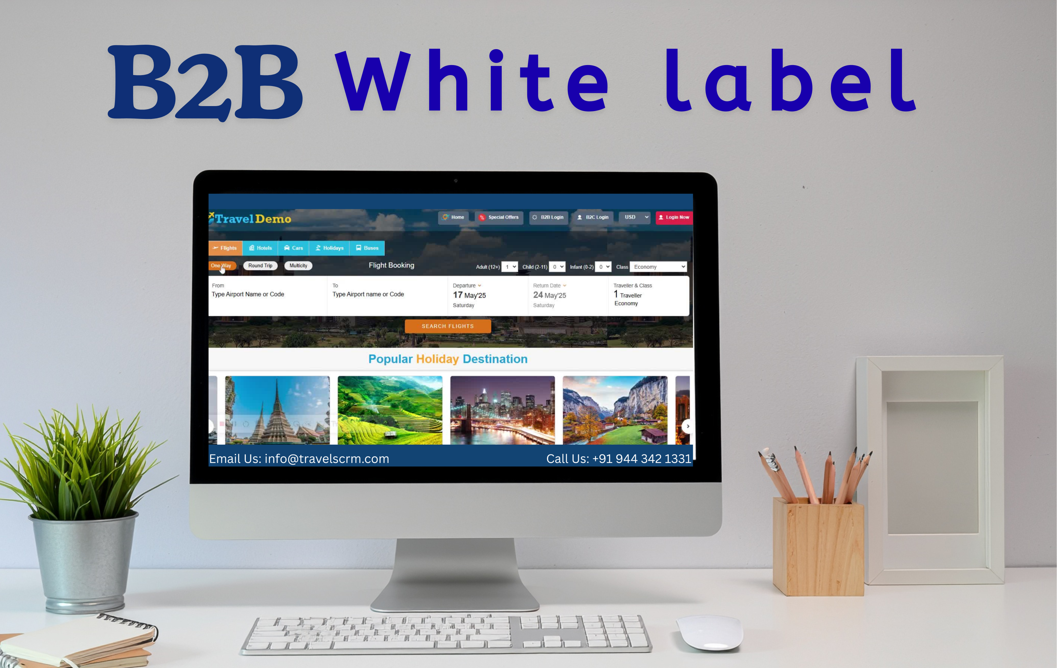 Travel CRM Software Demo Dashboard